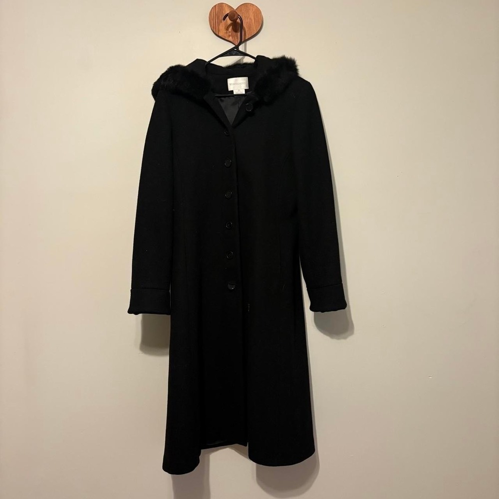 Vintage Worthington Wool Fur Hooded Coat